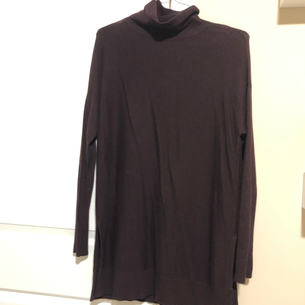 Ann Taylor LOFT dark purple turtleneck sweater